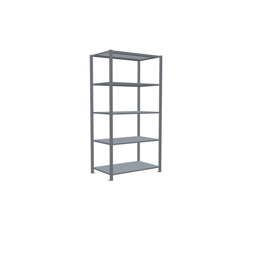 SCHULTE Fachbodenregal verzinkt mit 5 Stahlblechböden, Fachlast 330 kg, HxBxT 2.000 x 1.060 x 636 mm Produktabbildung Nr. 2: SCHULTE Fachbodenregal verzinkt mit 5 Stahlblechböden, Fachlast 330 kg, HxBxT 2.000 x 1.060 x 636 mm