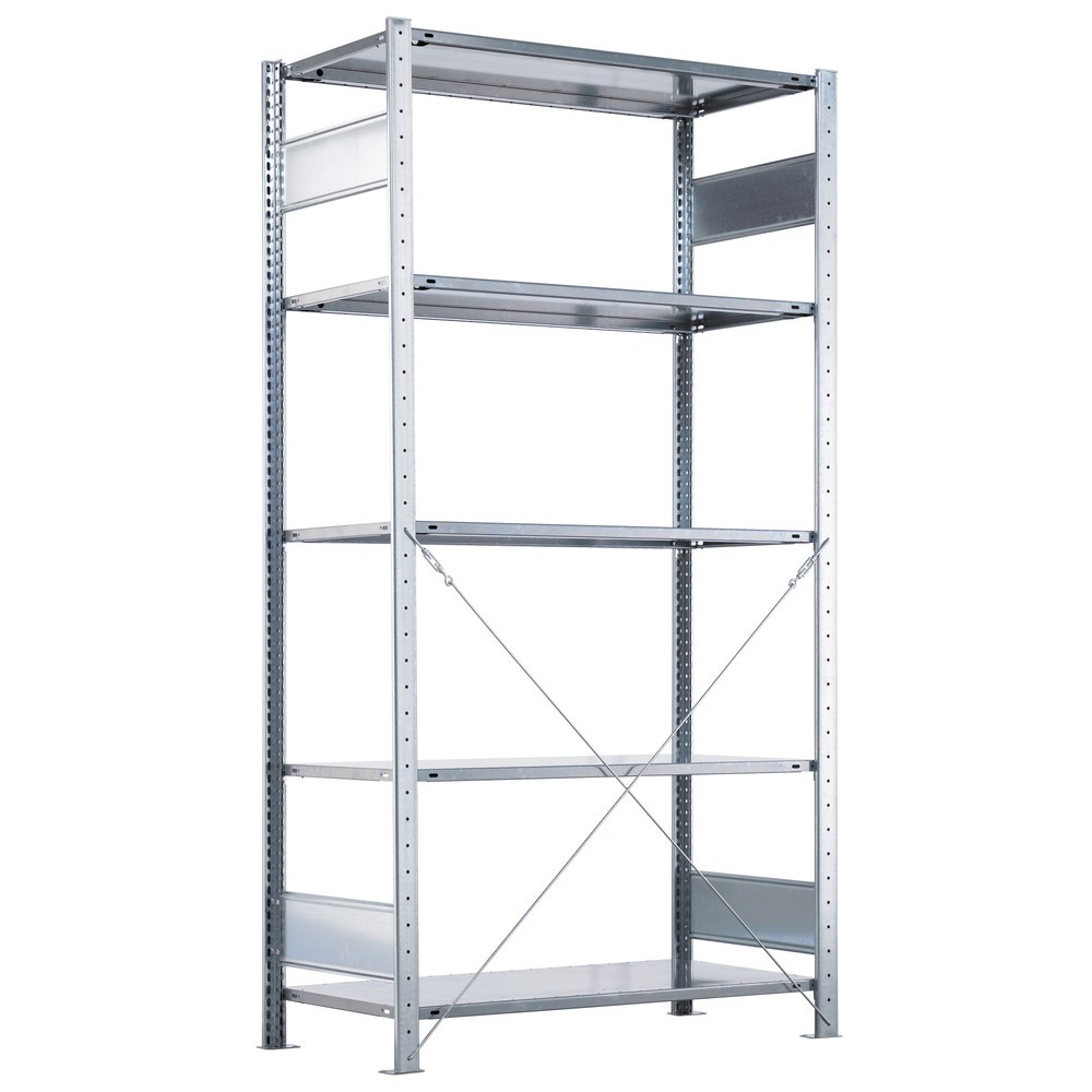 Produktabbildung: SCHULTE Fachbodenregal enzianblau/verzinkt mit 6 Stahlblechböden, Fachlast 330 kg, HxBxT 2.000 x 1.060 x 536 mm