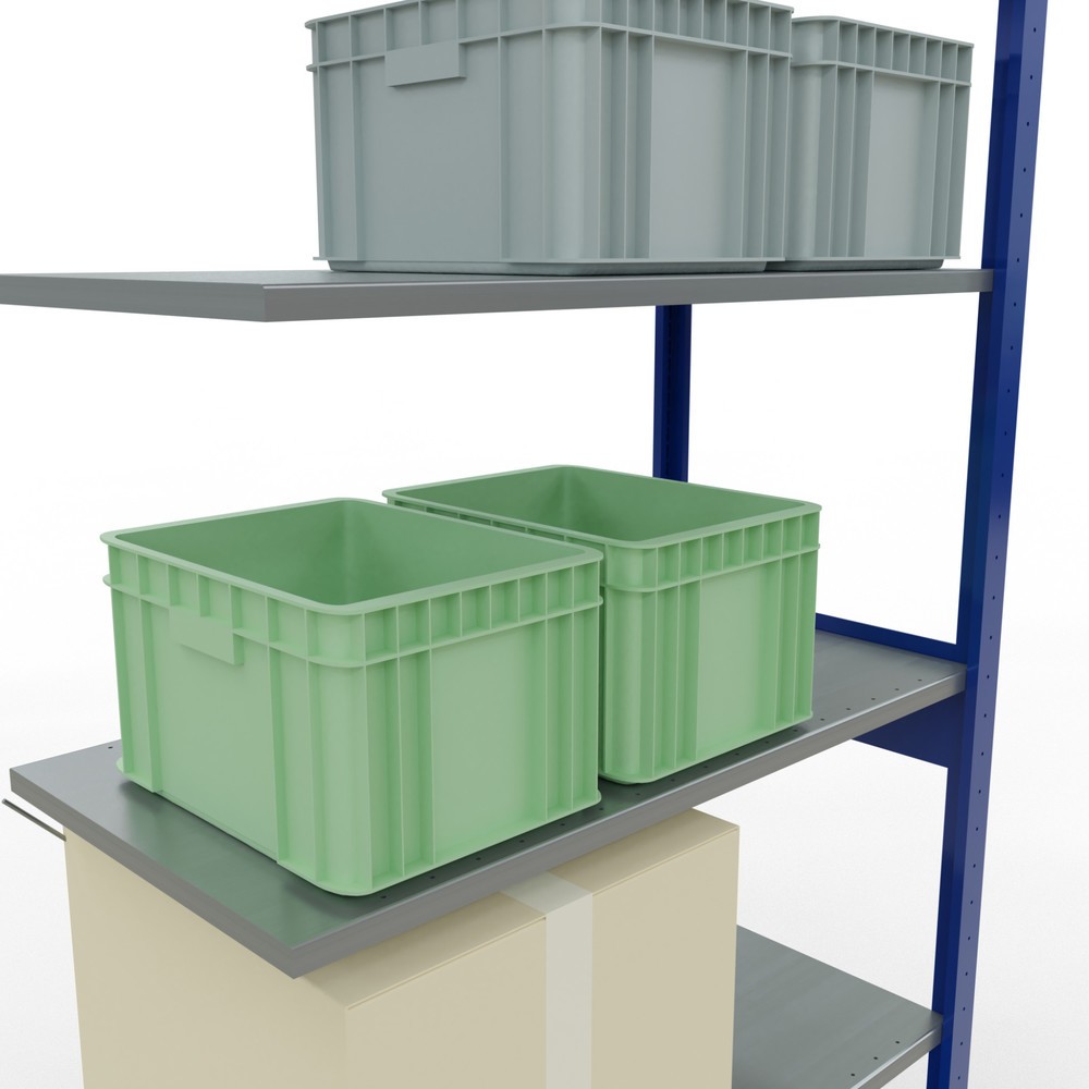 Produktabbildung Nr. 3: SCHULTE Fachbodenregal Stecksystem, AF, FL 150 kg, enzianblau/verzinkt, HxBxT 2.500 x 1.000 x 500 mm