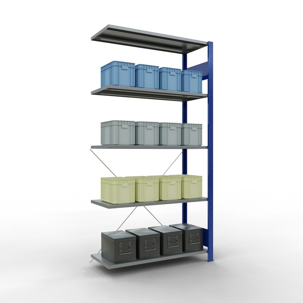 Produktabbildung Nr. 4: SCHULTE Fachbodenregal Stecksystem, AF, FL 150 kg, enzianblau/verzinkt, HxBxT 2.000 x 1.000 x 400 mm