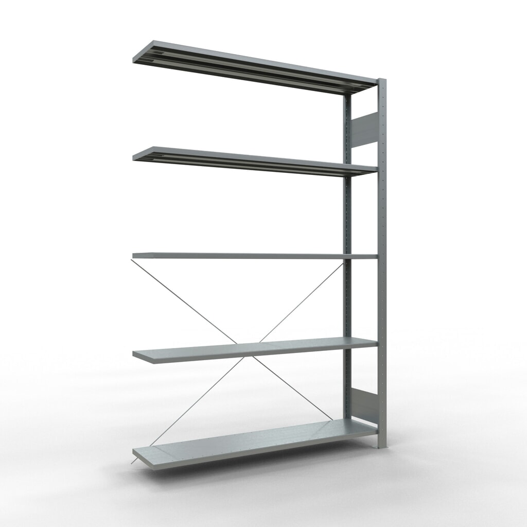 Produktabbildung: SCHULTE Fachbodenregal Stecksystem, AF, FL 150 kg, verzinkt, HxBxT 2.000 x 1.300 x 300 mm