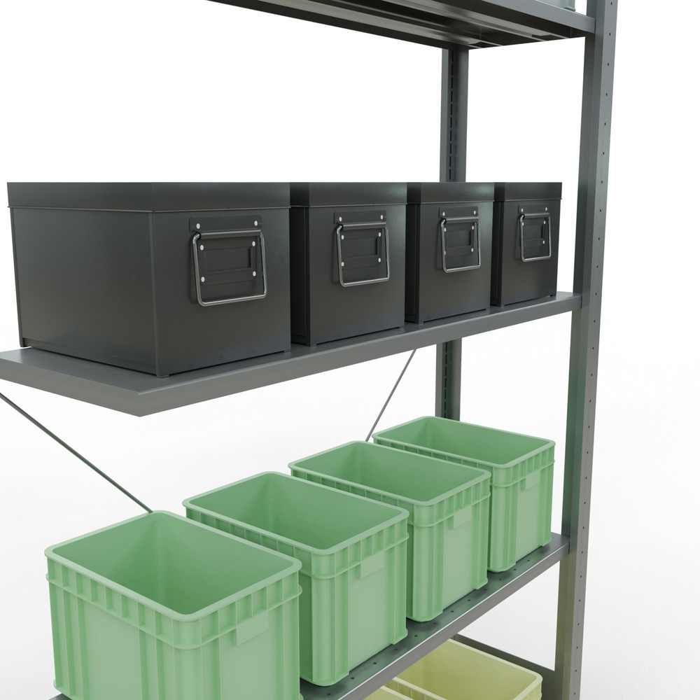 Produktabbildung Nr. 3: SCHULTE Fachbodenregal Stecksystem, AF, FL 150 kg, verzinkt, HxBxT 2.000 x 1.000 x 300 mm