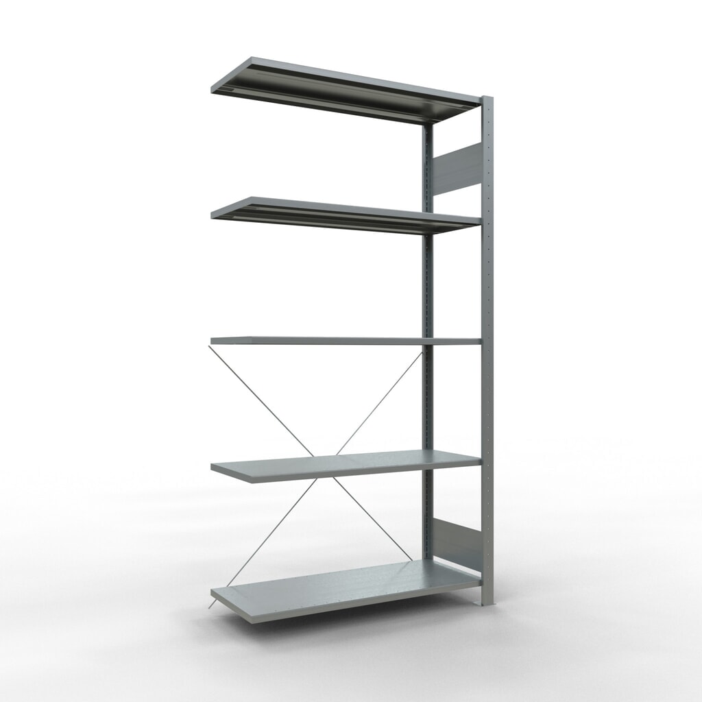 Produktabbildung: SCHULTE Fachbodenregal Stecksystem, AF, FL 150 kg, verzinkt, HxBxT 2.000 x 1.000 x 400 mm