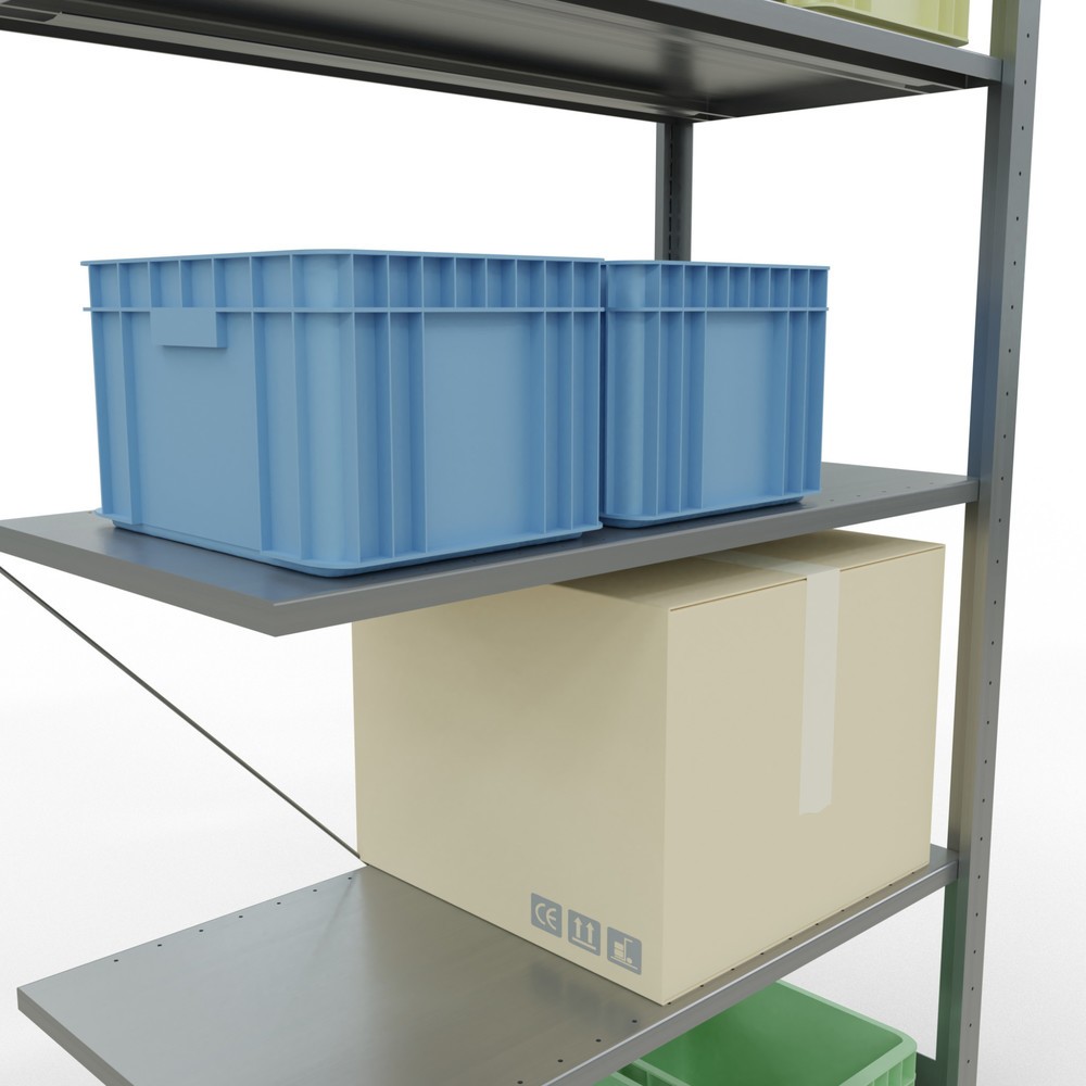 Produktabbildung Nr. 4: SCHULTE Fachbodenregal Stecksystem, AF, FL 150 kg, verzinkt, HxBxT 2.000 x 1.000 x 500 mm