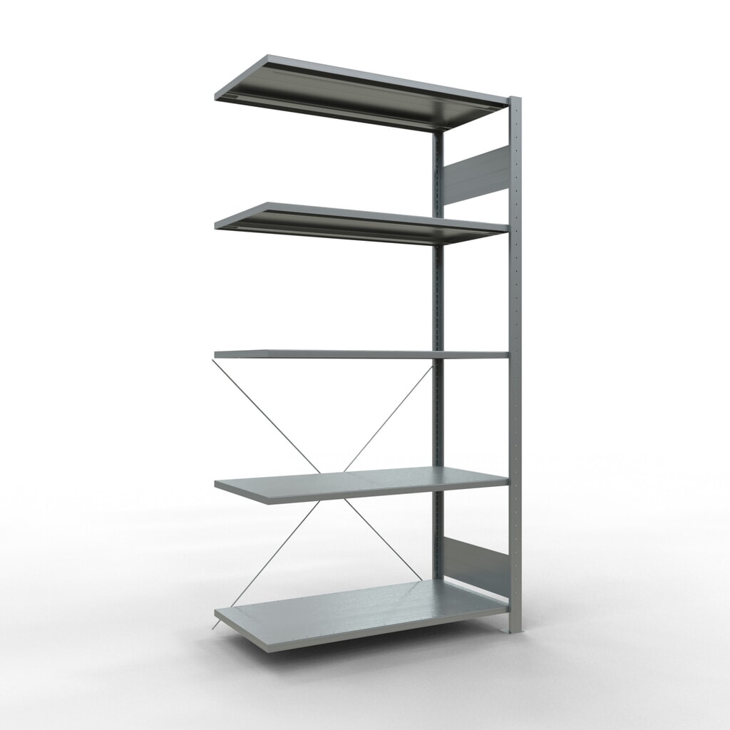 SCHULTE Fachbodenregal Stecksystem, AF, FL 150 kg, verzinkt, HxBxT 2.000 x 1.000 x 500 mm Produktabbildung: SCHULTE Fachbodenregal Stecksystem, AF, FL 150 kg, verzinkt, HxBxT 2.000 x 1.000 x 500 mm