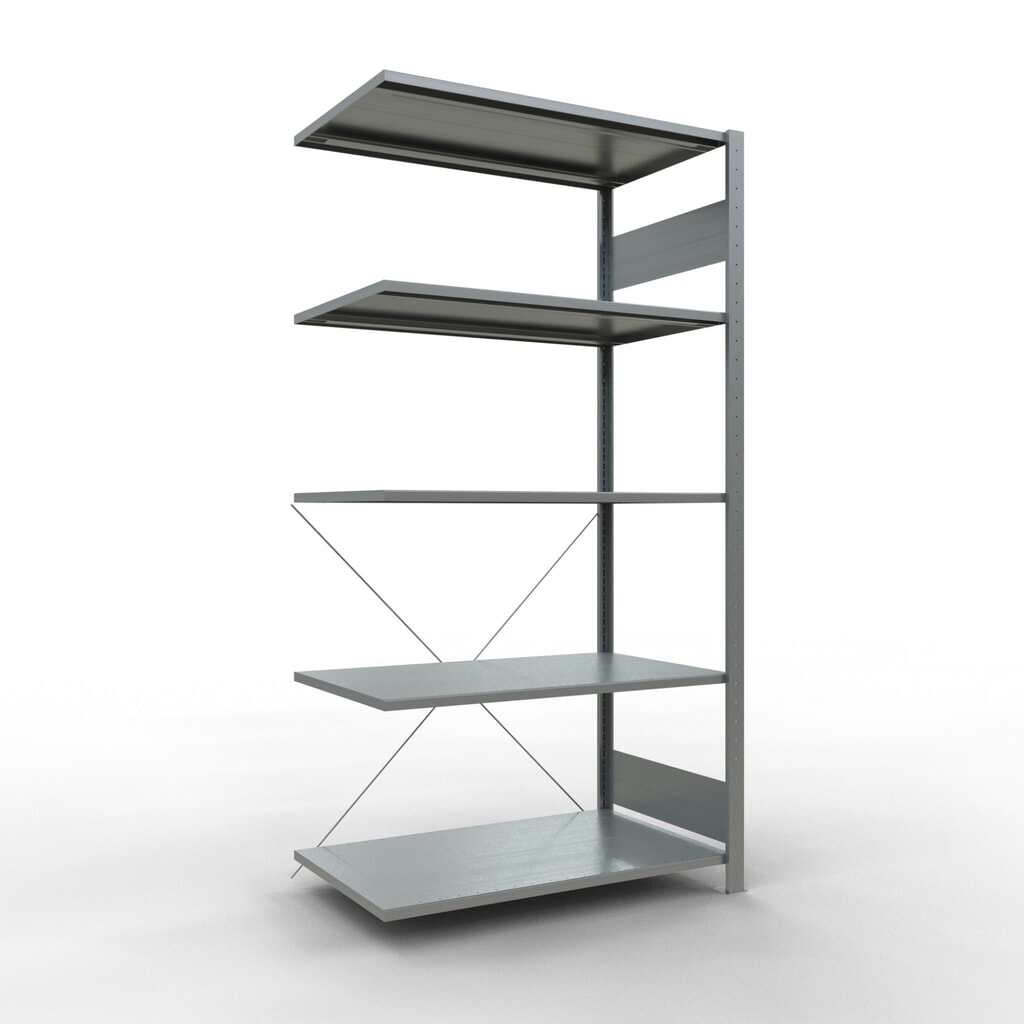 SCHULTE Fachbodenregal Stecksystem, AF, FL 150 kg, verzinkt, HxBxT 2.000 x 1.000 x 600 mm Produktabbildung: SCHULTE Fachbodenregal Stecksystem, AF, FL 150 kg, verzinkt, HxBxT 2.000 x 1.000 x 600 mm