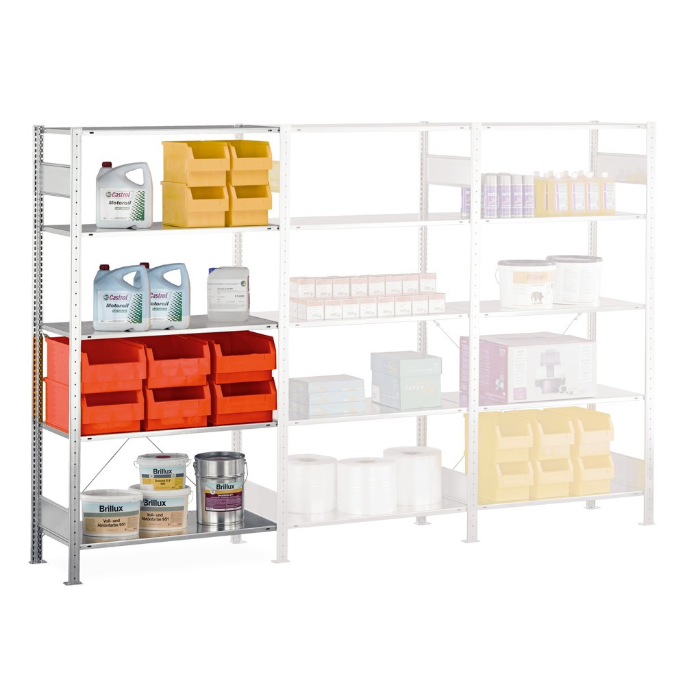 Produktabbildung Nr. 6: SCHULTE Fachbodenregal Stecksystem, AF, FL 150 kg, verzinkt, HxBxT 2.500 x 1.300 x 300 mm