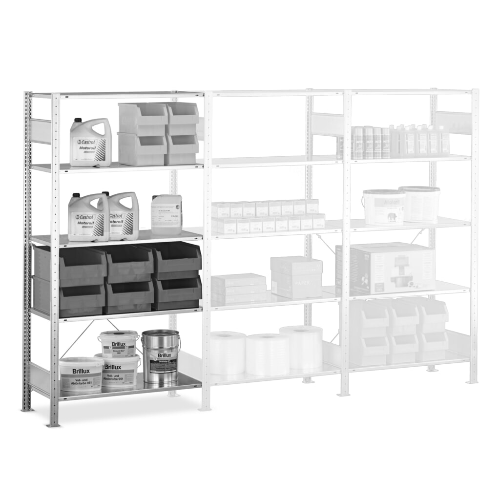 Produktabbildung Nr. 6: SCHULTE Fachbodenregal Stecksystem, AF, FL 150 kg, verzinkt, HxBxT 2.000 x 1.000 x 300 mm