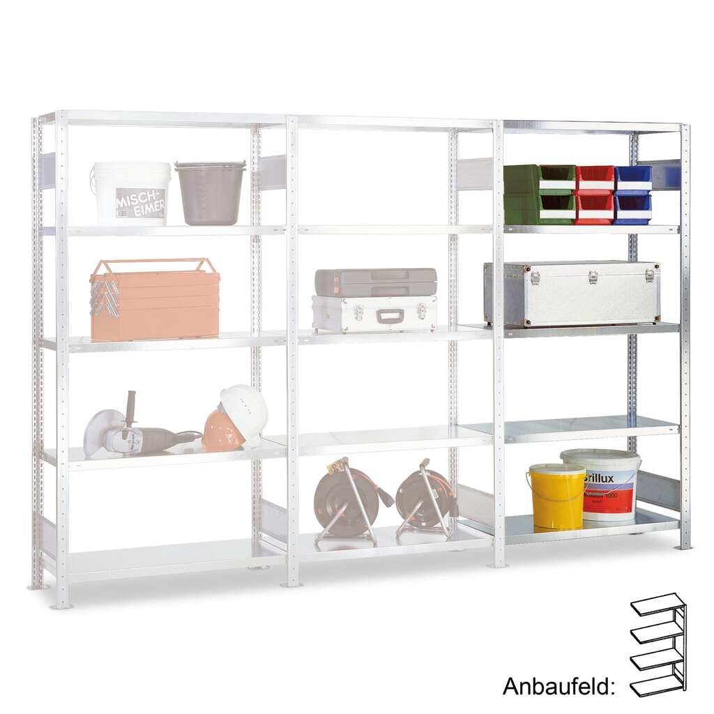 Anbaufeld für SCHULTE Komplettpaket Fachbodenregal, FL 100 kg, HxBxT 2.000 x 1.000 x 400 mm Produktabbildung Nr. 1: Anbaufeld für SCHULTE Komplettpaket Fachbodenregal, FL 100 kg, HxBxT 2.000 x 1.000 x 400 mm