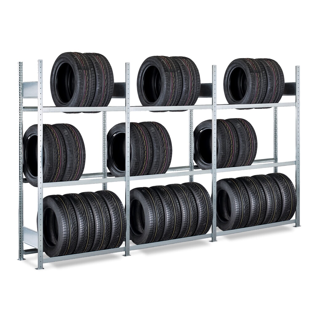 Produktabbildung: SCHULTE Komplettpaket Reifenregal, HxBxT 2.000 x 3.000 x 400 mm