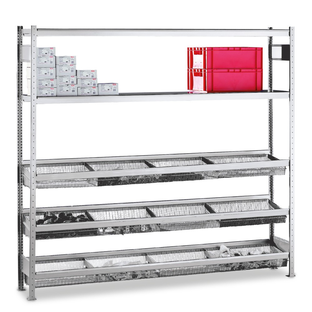 Obrázok výrobku: SCHULTE policový stojan s košmi s tesnými okami, základné pole, V x Š x H 2 500 x 2 000 x 400 mm, nosnosť regálu 400 kg