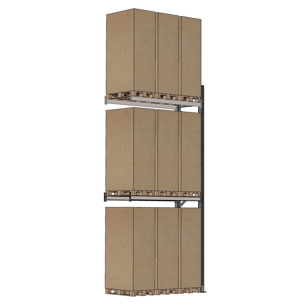 N° de l'image du produit 2 : SCHULTE Rayonnage à palettes 1 travée de 1 825 mm - 6 000 x 1 100 mm (HxP), 4 lisses (2 000 kg) pour l'extérieur
