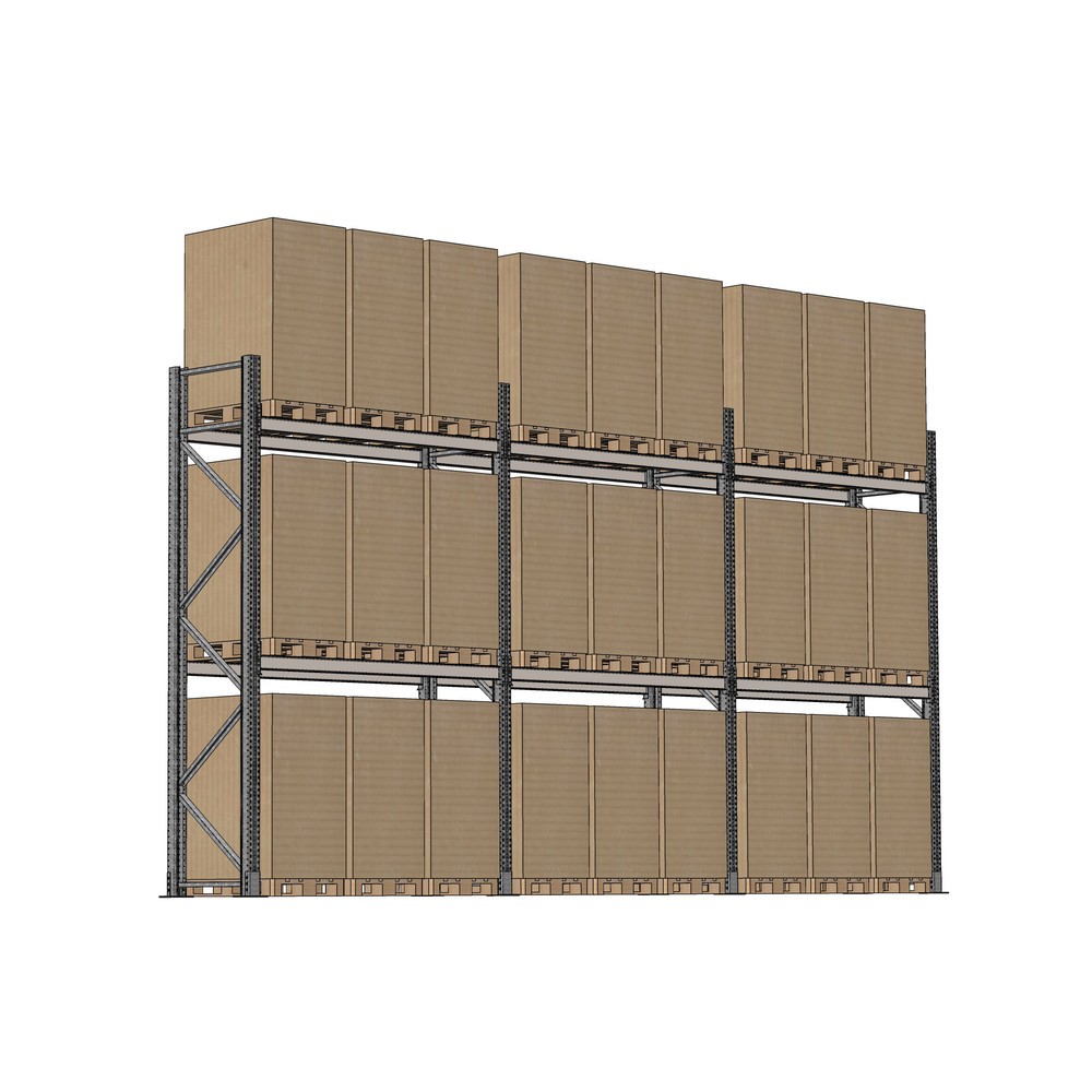 N° de l'image du produit 2 : SCHULTE Rayonnage à palettes 3 travées de 1 825 mm - 4 500 x 1 100 mm (HxP), 12 lisses (2 000 kg) pour l'extérieur