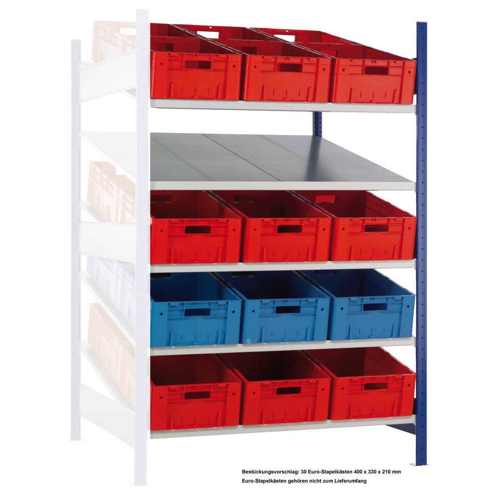 Illustration du produit: SCHULTE Rayonnage à tablettes inclinées, travée auxiliaire MULTIplus 150, 2 000 x 1 300 x 1 200 mm