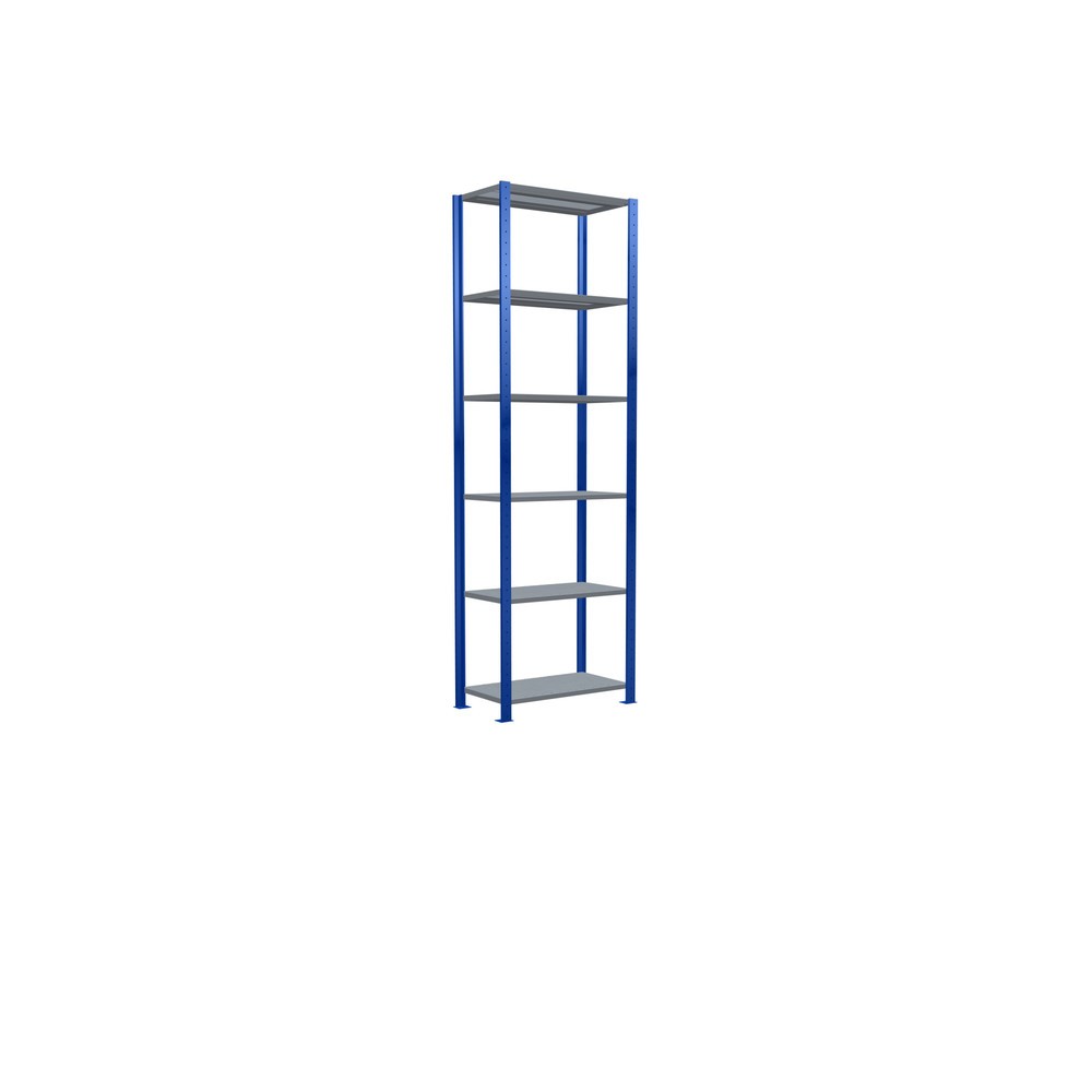 N° de l'image du produit 2 : SCHULTE Rayonnage à tablettes, bleu gentiane / galvanisé, charge par tablette 150 kg, HxlxP 2 500 x 810 x 436 mm
