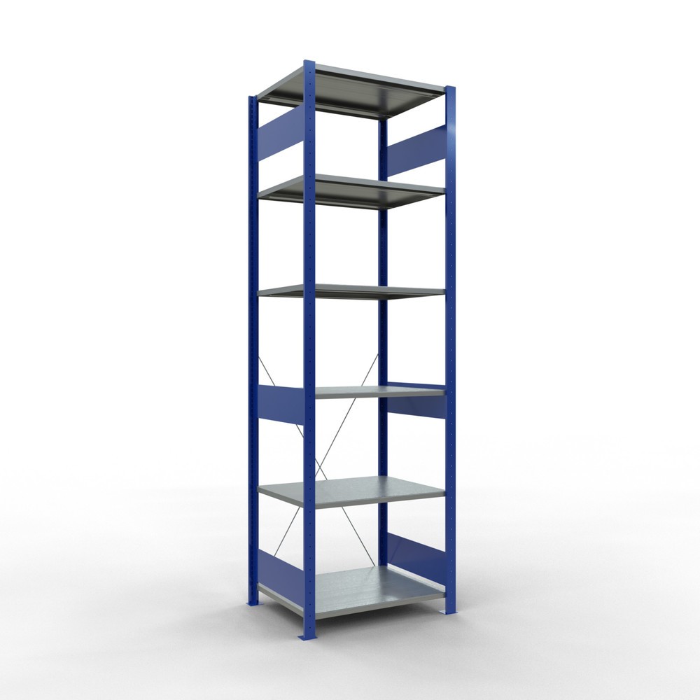 Illustration du produit: SCHULTE Rayonnage à tablettes, bleu gentiane / galvanisé, charge par tablette 150 kg, HxlxP 2 500 x 810 x 636 mm