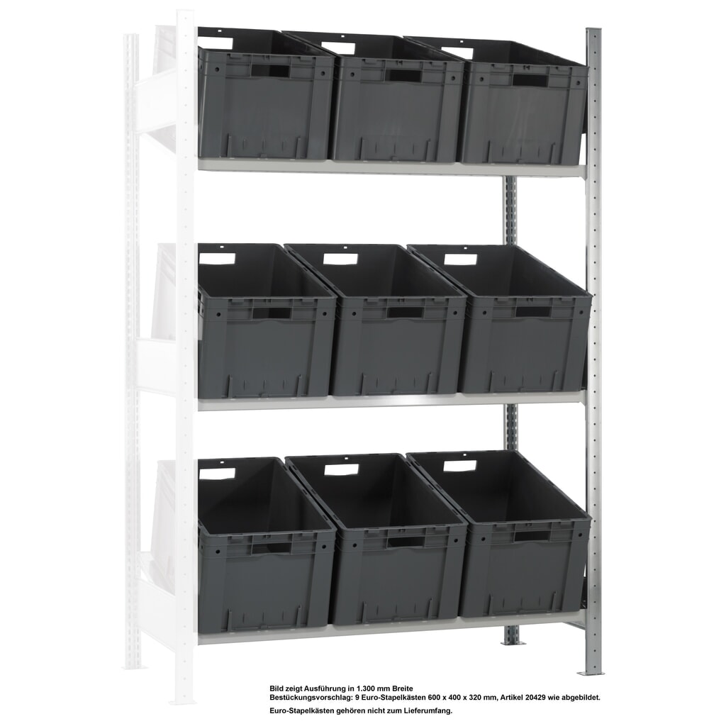 SCHULTE Schrägbodenregal, Anbaufeld MULTIplus 150, 2000 x 1000 x 600 mm Produktabbildung: SCHULTE Schrägbodenregal, Anbaufeld MULTIplus 150, 2000 x 1000 x 600 mm