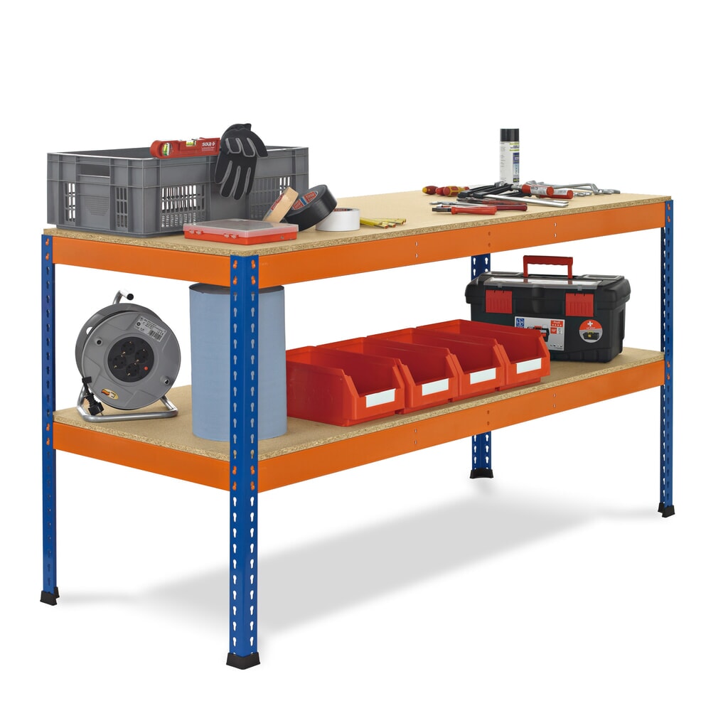 Produktabbildung: SCHULTE Werktisch mit 2 Spanplatten, HxBxT 990 x 1.536 x 621 mm
