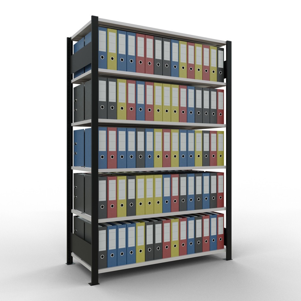Číslo obrázka výrobku 2: SCHULTE základné pole Obojstranné flip nosnosť regálu 150kg Polica na pilník Čierna V x Š x H 2 000 x 1300 x 600 mm