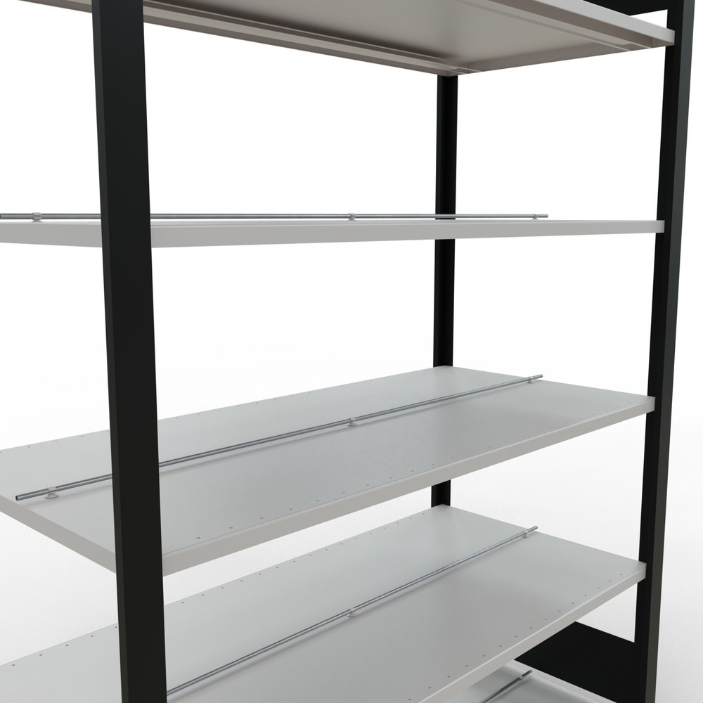 Číslo obrázka výrobku 4: SCHULTE základné pole Obojstranné flip nosnosť regálu 150kg Polica na pilník Čierna V x Š x H 2 000 x 1300 x 600 mm