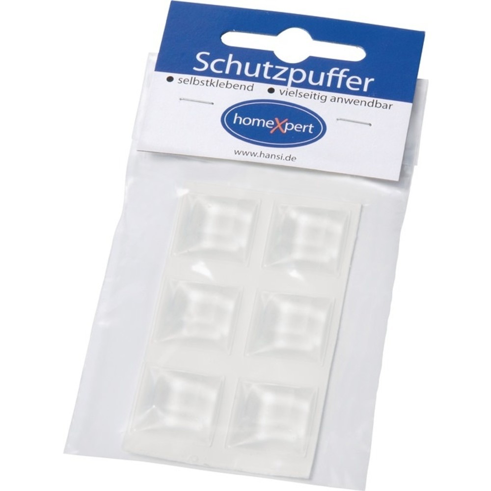 Produktabbildung: Schutzpuffer Clear, Kunststoff transparent Quadrat, 20,5 mm, selbstklebend