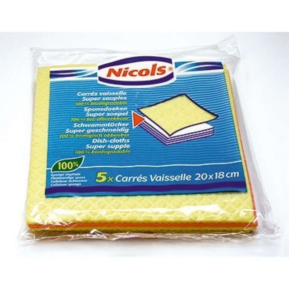 Produktabbildung: Schwammtuch 26167 18x22cm farbig sortiert 5 St./Pack.