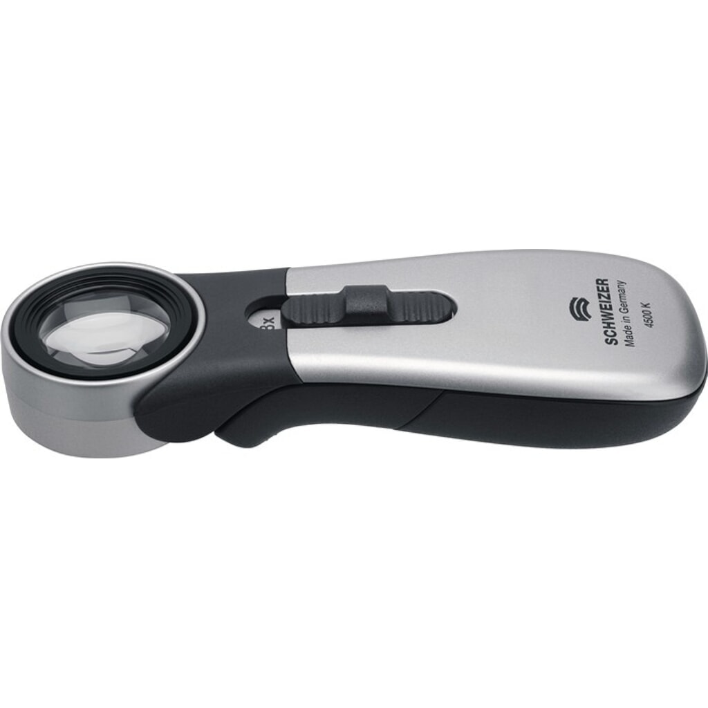 SCHWEIZER Handleuchtlupe Tech-Line CLASSIC Vergr.8x LED Linsen-D.30,0mm Produktabbildung: SCHWEIZER Handleuchtlupe Tech-Line CLASSIC Vergr.8x LED Linsen-D.30,0mm