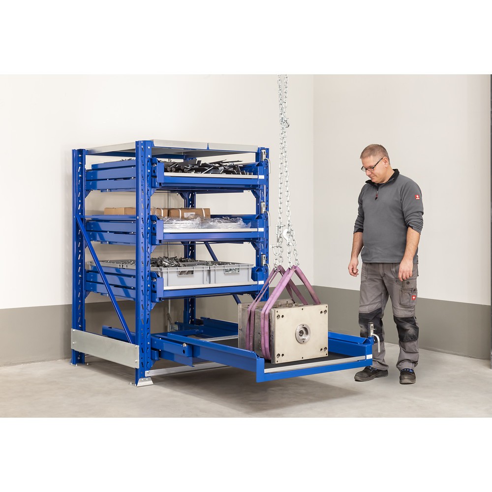 Produktabbildung Nr. 3: Schwerlast-Auszugsregal mit 4 Schubfächern, Tragkraft 600 kg, 100 % Auszugstiefe