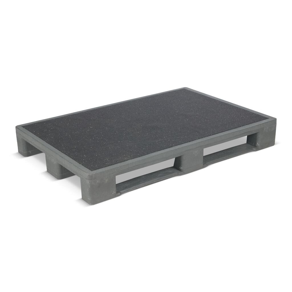 Schwerlast-Palette Anti-Rutsch mit Eisenverstärkung, LxB 1.200 x 800 mm Produktabbildung: Schwerlast-Palette Anti-Rutsch mit Eisenverstärkung, LxB 1.200 x 800 mm