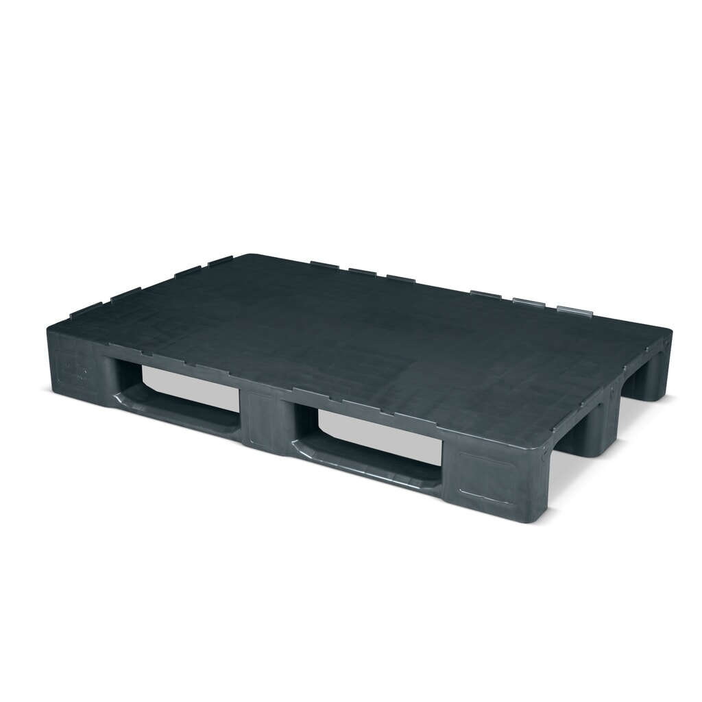 Produktabbildung: Schwerlast-Palette aus Recycling-Material, statische Tragkraft 5.000 kg, 1.200 x 800 mm, 3 Kufen