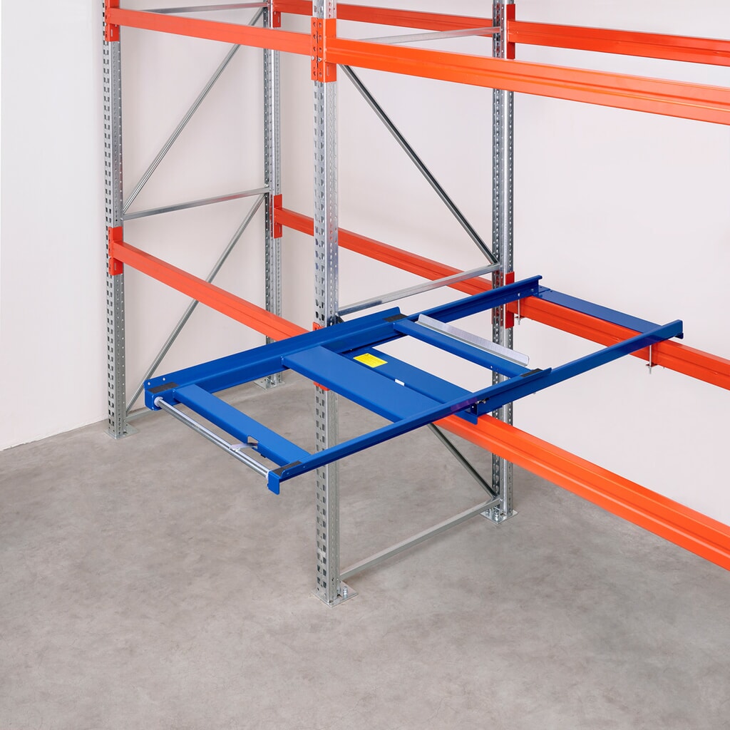 Schwerlast-Palettenauszug, Tragkraft 600 kg, 70 % Auszugstiefe Produktabbildung Nr. 3: Schwerlast-Palettenauszug, Tragkraft 600 kg, 70 % Auszugstiefe