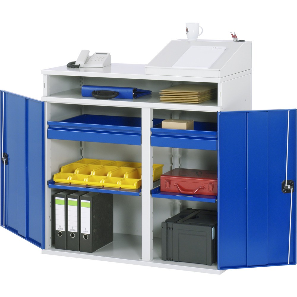 Immagine del prodotto: Armadio scrittoio RAU, HxBxT 1.060-1.220 x 1.100 x 520 mm, cassetti 2 x 80 mm.