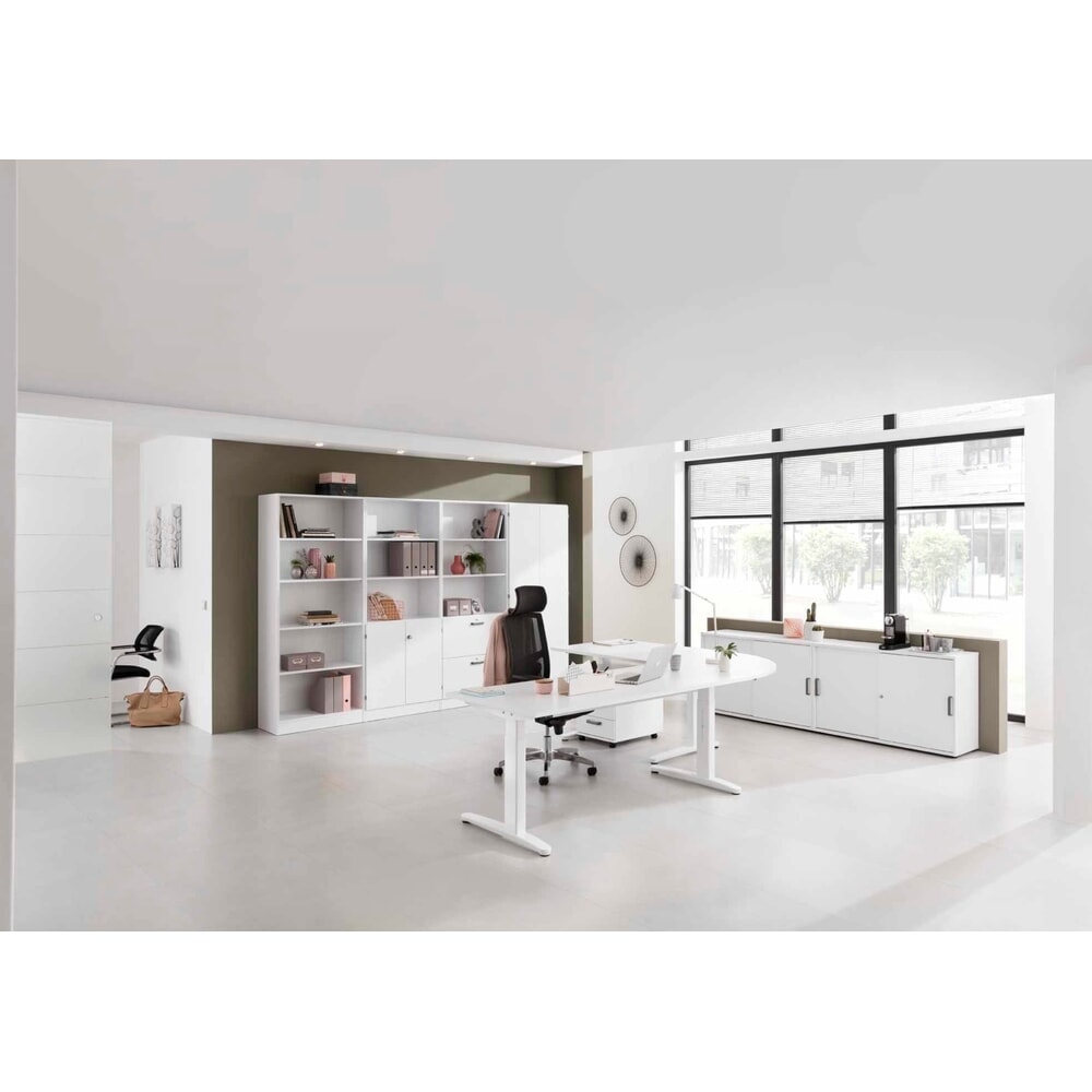 Immagine del prodotto n. 2: Hammerbacher scrivania regolabile manualmente in altezza, piedino a C, LxP 1.600 x 800 mm, grigio