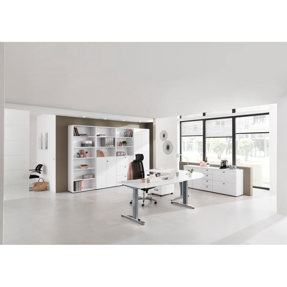 Immagine del prodotto n. 6: Hammerbacher scrivania regolabile manualmente in altezza, piedino a C, LxP 1.600 x 800 mm, grigio