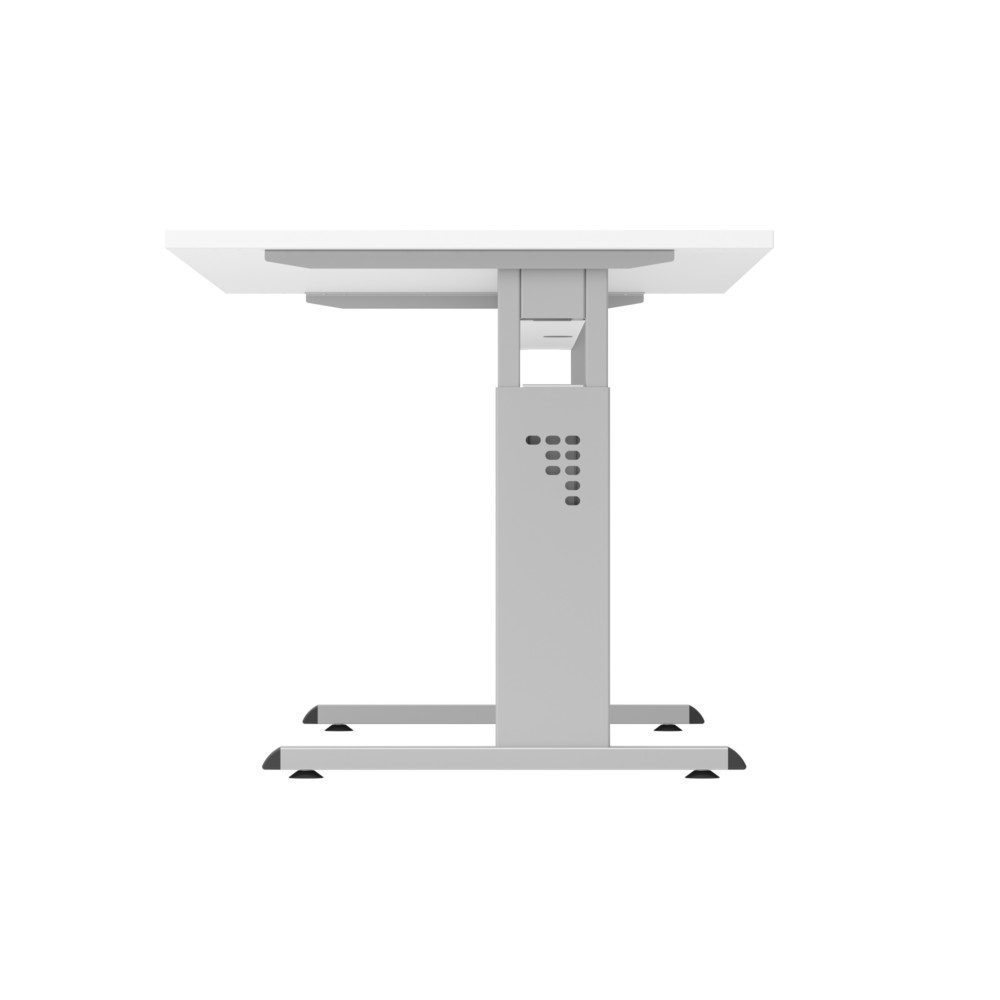 Immagine del prodotto n. 4: Scrivania regolabile manualmente in altezza Hammerbacher Solid, piedino a C, LxP 1.600 x 800 mm, grigio