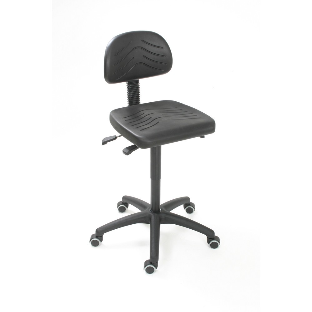 Immagine del prodotto n. 1: Sedia girevole da lavoro HEMMDAL Easy poliuretano, altezza sedile 450-650 mm, base in materiale plastico, ruote