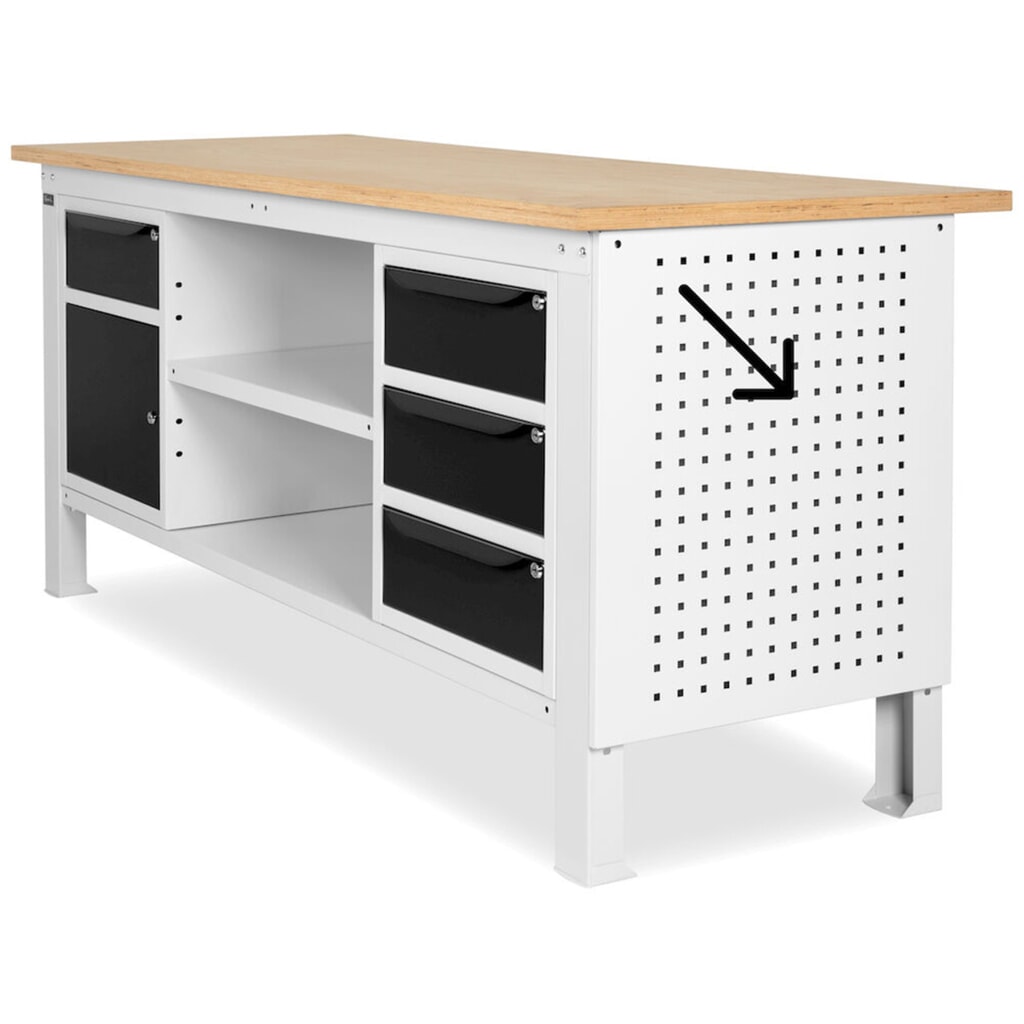 Seitliche Lochplatte für Fami Werkbänke, HxBxT 669 x 610 x 18 mm, RAL 7035 Produktabbildung Nr. 3: Seitliche Lochplatte für Fami Werkbänke, HxBxT 669 x 610 x 18 mm, RAL 7035
