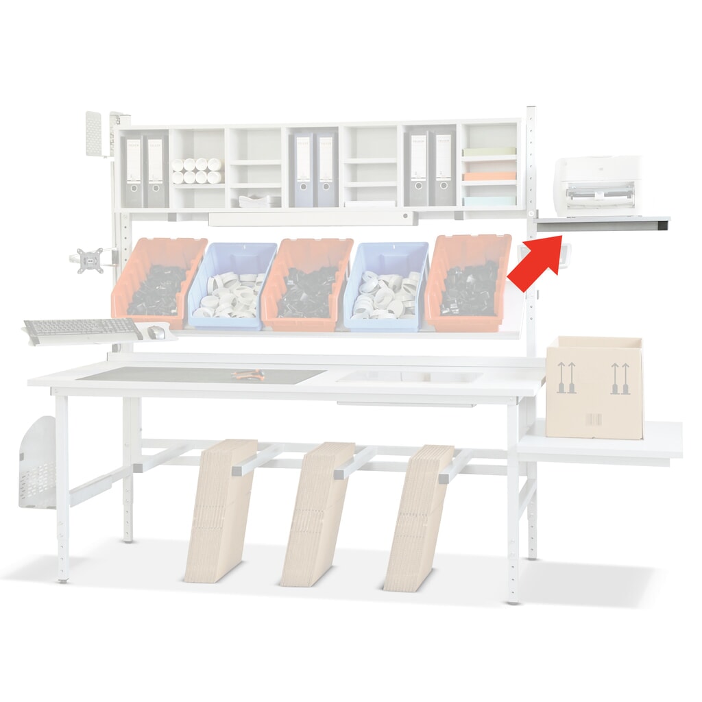 Seitlicher Ablagetisch, für DAHMEN Packtische Classic und Multiplex, HxB 550 x 450 mm, anthrazit Produktabbildung: Seitlicher Ablagetisch, für DAHMEN Packtische Classic und Multiplex, HxB 550 x 450 mm, anthrazit
