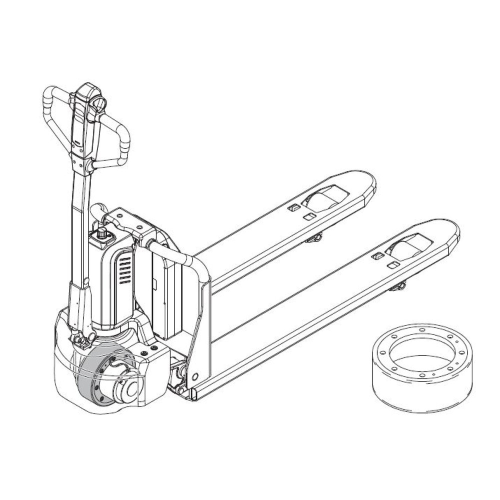 Produktabbildung Nr. 2: Self-Service-Kit für Elektro-Hubwagen Ameise® PTE 1.1 - Antriebsradwechsel, 11-teilig