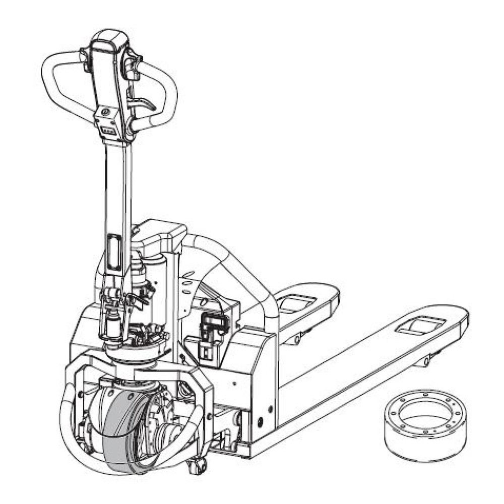Produktabbildung Nr. 2: Self-Service-Kit für Jungheinrich Elektro-Hubwagen AME 13 - Antriebsradwechsel, 18-teilig