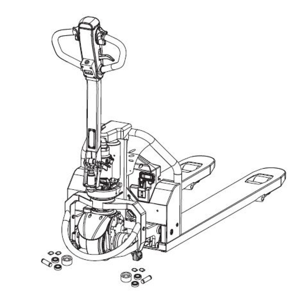 Produktabbildung Nr. 2: Self-Service-Kit für Jungheinrich Elektro-Hubwagen AME 13 - Stützradwechsel, 13-teilig