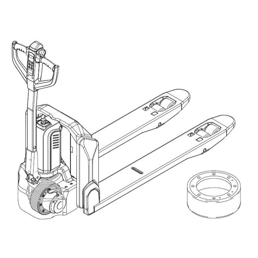 Produktabbildung Nr. 2: Self-Service-Kit für Jungheinrich Elektro-Hubwagen AME 15 - Antriebsradwechsel, 11-teilig