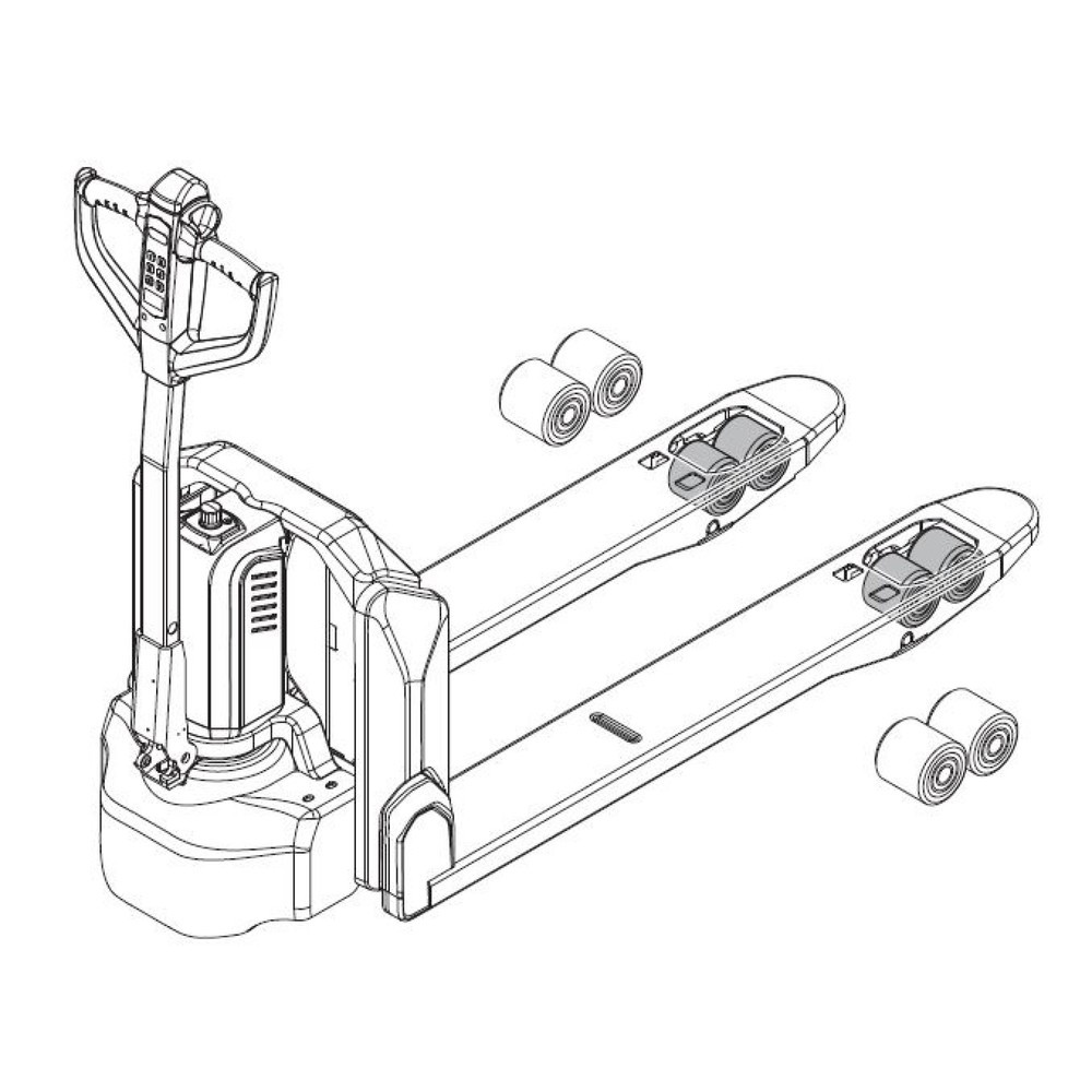 Produktabbildung Nr. 2: Self-Service-Kit für Jungheinrich Elektro-Hubwagen AME 15 - Lastrollenwechsel, 29-teilig