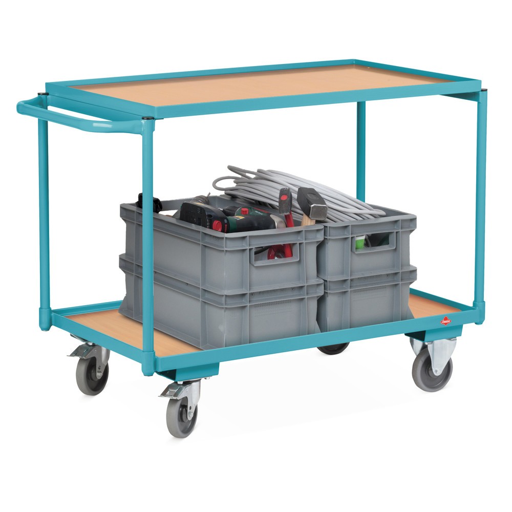 N° de l'image du produit 4 : Servante Ameise®, poignée horizontale, 2 étagères de 850 x 500 mm, capacité de charge 250 kg