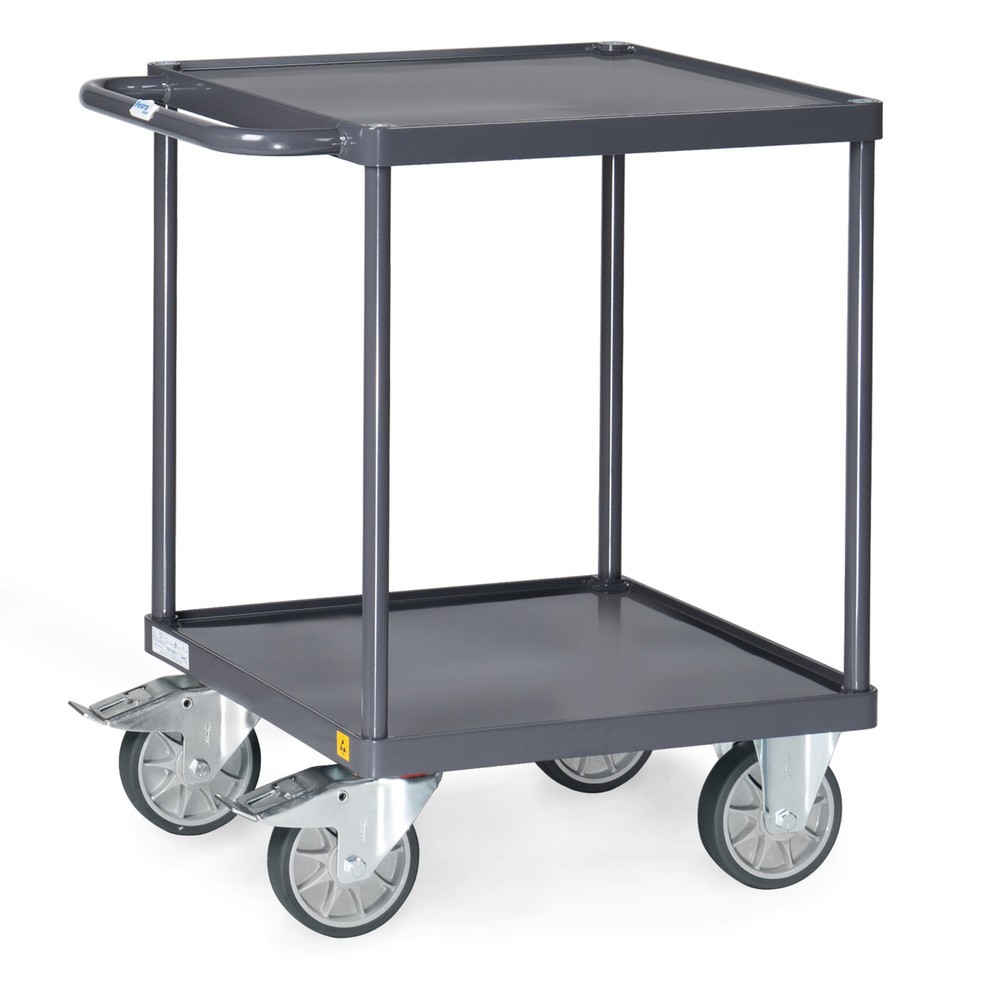 Illustration du produit: Servante et chariot de montage ESD fetra® avec bacs en tôle d’acier de 600 x 600 mm