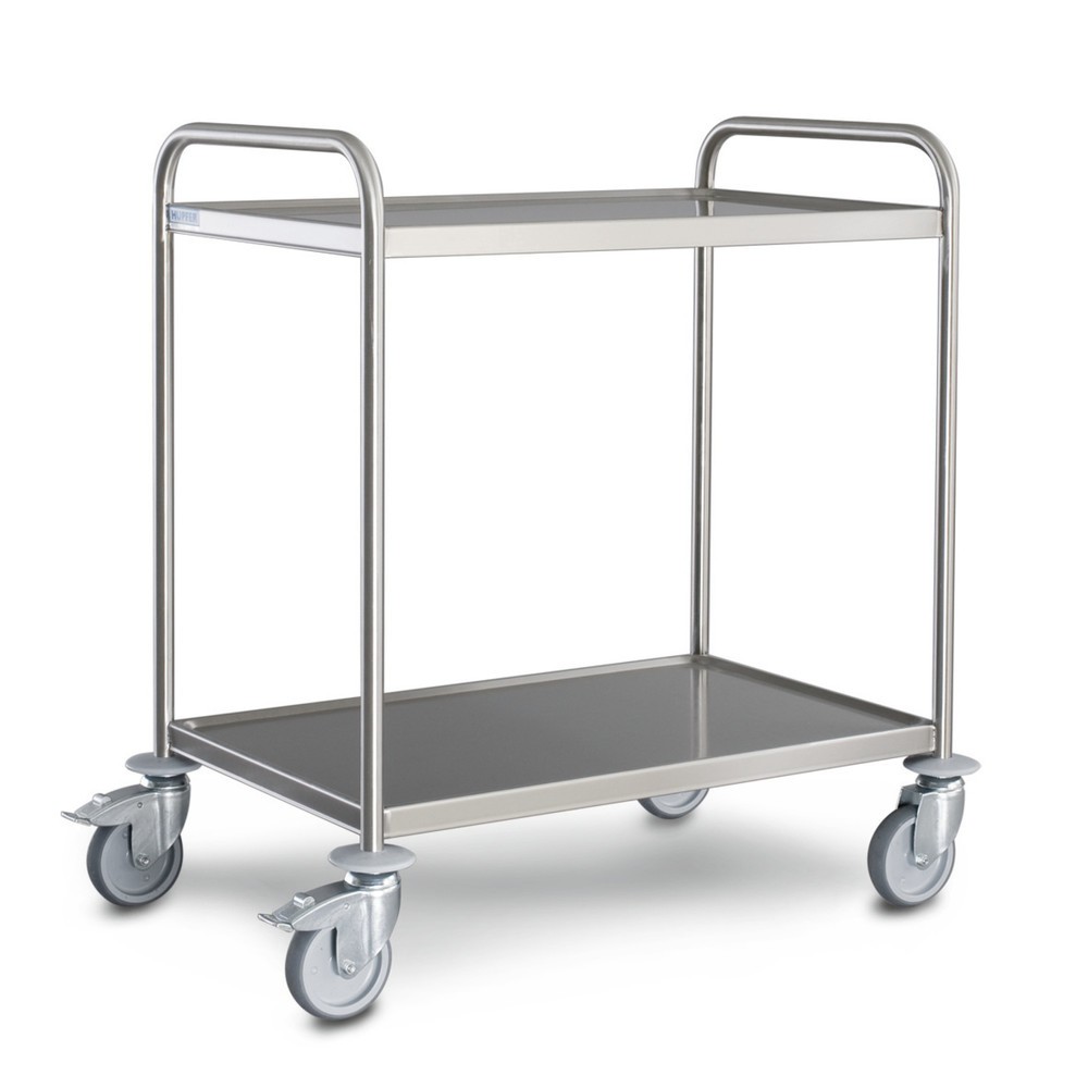 Product afbeelding: Serveerwagen HUPFER® van roestvrijstaal, 2 etages van 800 x 500 mm