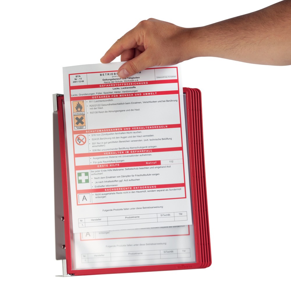 Immagine del prodotto n. 3: Set completo supporto da parete Vario®, 5 tavole trasparenti, rosso
