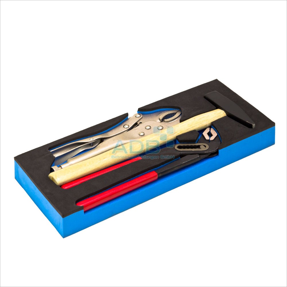 Product afbeelding: Set met griptang/pijptang/hamer, schuimrubberen inleg