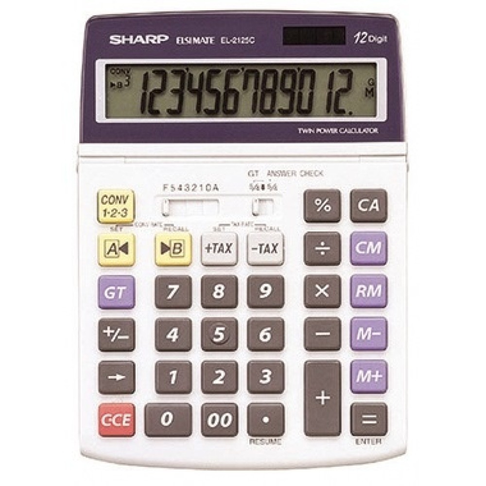 Produktabbildung: Sharp Tischrechner EL-2125C LCD-Anzeige Solar/Batt