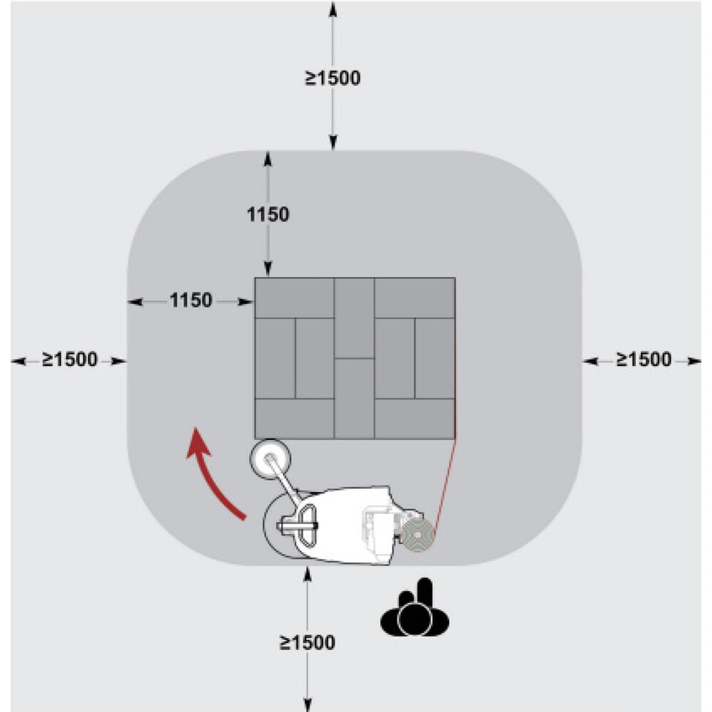 Produktabbildung Nr. 3: SIAT Stretchroboter BeeWrap+ "M", mechanische Bremse mit Schnellspannhebel, Wickelhöhe 2.600 mm